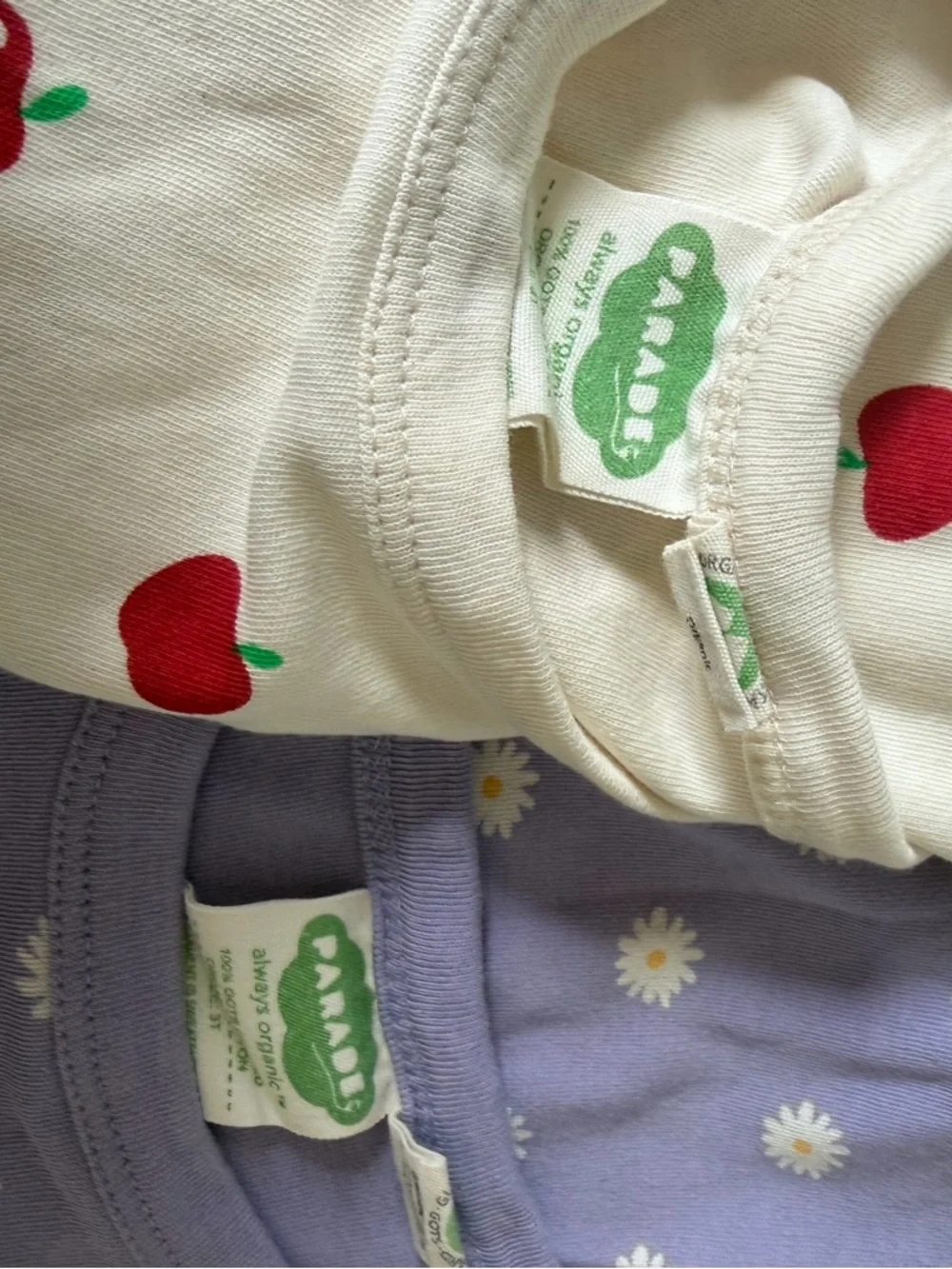 Parade Organics Cotton Sleeveless Romper - Cream Apple & Lavender Daisy Kids - Picture 6 of 6